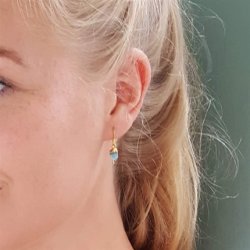 Guldbelagte reringe med r aquamarin 